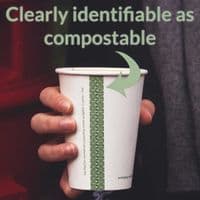 N79 Single Wall Biodegradable Compostable Disposable Hot Drink Cups 6 to 8oz x 50
