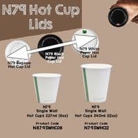 N79 Single Wall Biodegradable Compostable Disposable Hot Drink Cups 6 to 8oz x 50