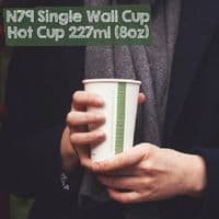 N79 Single Wall Biodegradable Compostable Disposable Hot Drink Cups 6 to 8oz x 50