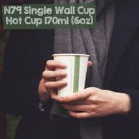 N79 Single Wall Biodegradable Compostable Disposable Hot Drink Cups 6 to 8oz x 50
