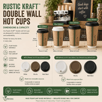 N79 Standard Double Wall Biodegradable Compostable Disposable Hot Cups 8oz x 25