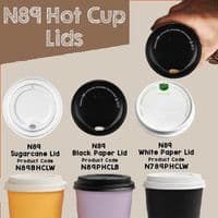 N89 Bulk Disposable Biodegradable Compostable Hot Cup Lids 89mm x 1000