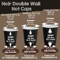 N89 Bulk Noir Double Wall Compostable Disposable Hot Drink Cups 16oz | Bulk