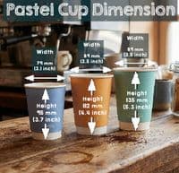 N89 Bulk Pastel Double Wall Large Compostable Disposable Hot Drink Cups 12oz x 500