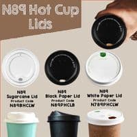N89 CPLA Biodegradable Compostable Disposable Hot Drink Cup Lids | Fits 12 to 20oz Hot Cups