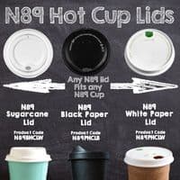 N89 CPLA Biodegradable Compostable Disposable Hot Drink Cup Lids | Fits 12 to 20oz Hot Cups