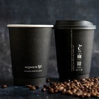 N89 CPLA Black Disposable Biodegradable Compostable Hot Cup Lids 89mm
