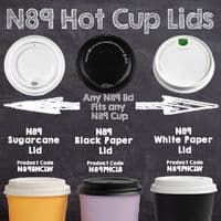 N89 CPLA Black Disposable Biodegradable Compostable Hot Cup Lids 89mm
