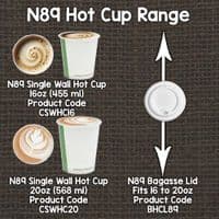 N89 CPLA White Biodegradable Compostable Disposable Hot Drink Cup Lids | Fits 12 to 20oz Hot Cups