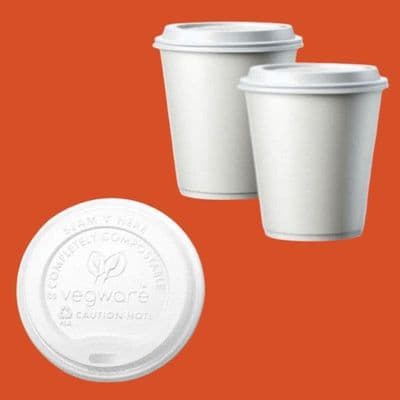 N89 CPLA White Disposable Biodegradable Compostable Hot Cup Lids 89mm