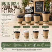 N89 Double Wall Biodegradable Compostable Disposable Hot Drink Cups 16oz | Pack of 20