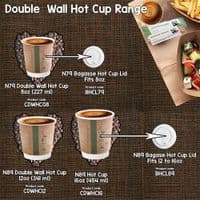 N89 Double Wall Biodegradable Compostable Disposable Hot Drink Cups 16oz (Pack of 20)