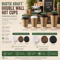 N89 Medium Kraft Double Wall Compostable Disposable Hot Cups 12oz | Pack of 25