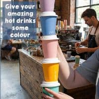 N89 Medium Standard Compostable Hot Cups & Lids 10oz - Single Wall (Box of 1000)