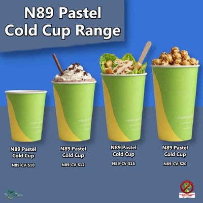 N89 Paper Biodegradable Compostable Cold Food & Drink Cups | Box of 1000