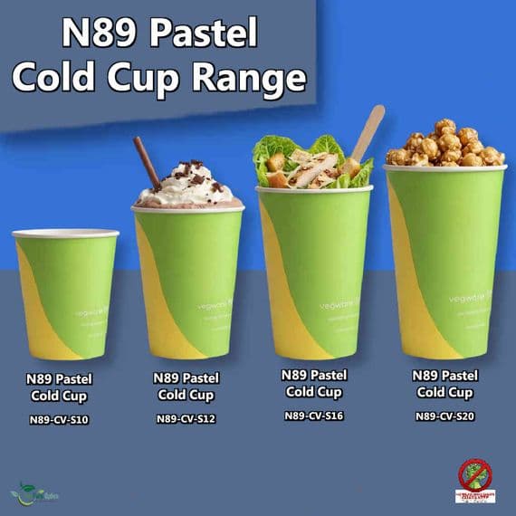 N89 Paper Biodegradable Compostable Cold Food & Drink Cups | Box of 1000