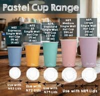 N89 Pastel Large Compostable Hot Cups 12oz - Single Wall (Box of 1000)