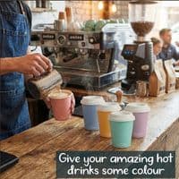 N89 Pastel Medium Compostable Hot Cups 10oz - Single Wall (Box of 1000)