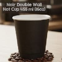 N89 Premium Noir Compostable Hot Cups & Lids 12oz – Double Wall (Box of 500)
