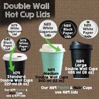 N89 Premium Noir Compostable Hot Cups & Lids 16oz – Double Wall (Box of 400)