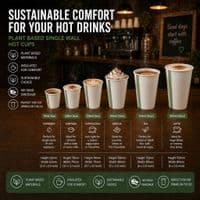N89 Single Wall Biodegradable Compostable Disposable Hot Drink Cups | 16oz | Pack of 50
