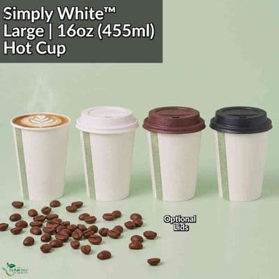 N89 Single Wall Biodegradable Compostable Disposable Hot Drink Cups | 16oz | Pack of 50