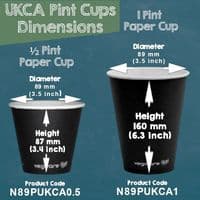 N89 UKCA Paper Biodegradable Compostable Disposable Half & Pint Cups | 700 to 1000 Cups