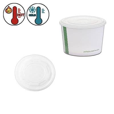 N90 Bulk CPLA Biodegradable Compostable Hot & Cold Flat Lids 90mm x 1000