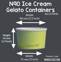 N90 Bulk Pastel Small Cardboard Biodegradable Compostable Ice Cream Containers 6oz x 1000