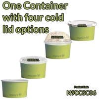 N90 Bulk Pastel Small Cardboard Biodegradable Compostable Ice Cream Containers 6oz x 1000