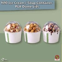 N90 Compostable Soup & Ice Cream Container Lid Range | 6 to 10oz | Box of 1000