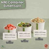 N90 Compostable Soup & Ice Cream Container Lid Range | 6 to 10oz | Box of 1000