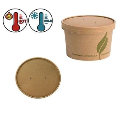 N90 Kraft Biodegradable Compostable Hot & Cold Flat Lids 90mm x 25