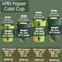 N90 Paper Biodegradable Compostable Disposable Cold Food & Drink Cups (Box of 1000)