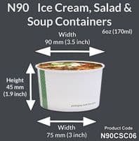 N90 PLA Biodegradable Compostable Cold Dome Lids 90mm x 50