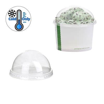 N90 PLA Biodegradable Compostable Cold Dome Lids 90mm x 50