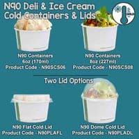N90 PLA Biodegradable Compostable Cold Flat Lids 90mm x 50
