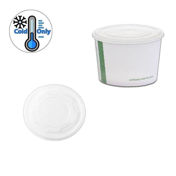 N90 PLA Biodegradable Compostable Cold Flat Lids 90mm x 50