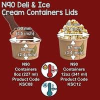 N90 Standard Biodegradable Compostable Soup Ice Cream & Deli Containers 8oz x 25