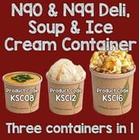 N90 Standard Biodegradable Compostable Soup Ice Cream & Deli Containers 8oz x 25