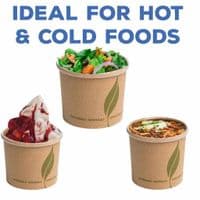 N90 Standard Biodegradable Compostable Soup Ice Cream & Deli Containers 8oz x 25