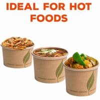N90 Standard Biodegradable Compostable Soup Ice Cream & Deli Containers 8oz x 25