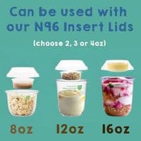 N96 Disposable Compostable Biodegradable Dessert & Deli Salad Pots x 50