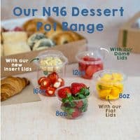 N96 Disposable Compostable Biodegradable Dessert & Deli Salad Pots x 50