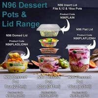 N96 Disposable Compostable Biodegradable Dessert & Deli Salad Pots x 50