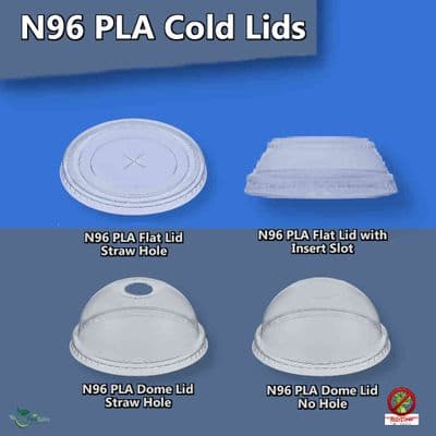 N96 PLA Biodegradable Compostable Cold Cup Lids | Fits N96 Cups