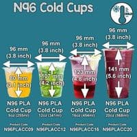 N96 PLA Biodegradable Compostable Cold Cup Lids x 50