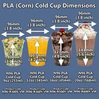 N96 PLA Biodegradable Compostable Disposable Deli & Dessert Cups | Pack of 50