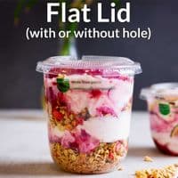 N96 PLA Biodegradable Compostable Flat Lid No Hole 96mm x 50