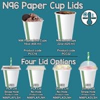 N96 PLA Biodegradable Compostable Flat Lid No Hole 96mm x 50